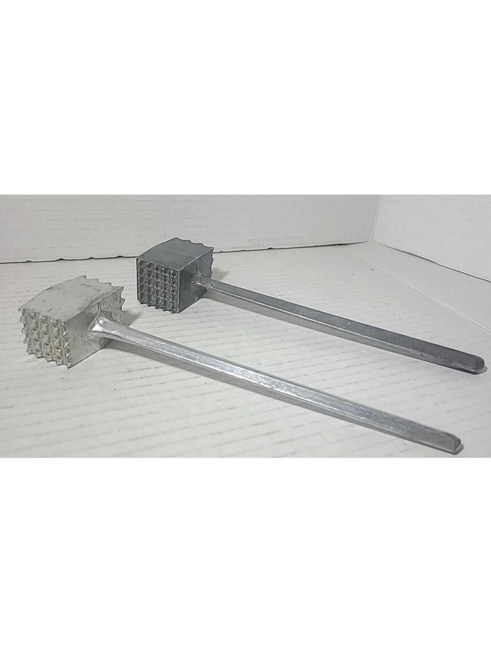 Lot Of 2 Vintage Metal Meat Tenderizers Mallet Meat Hammer Kitchen Tool